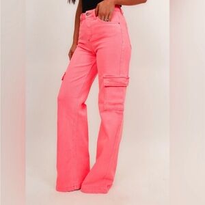 Women's Pink Cargo Jeans